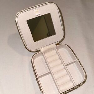 Small White Travel Jewelry Box